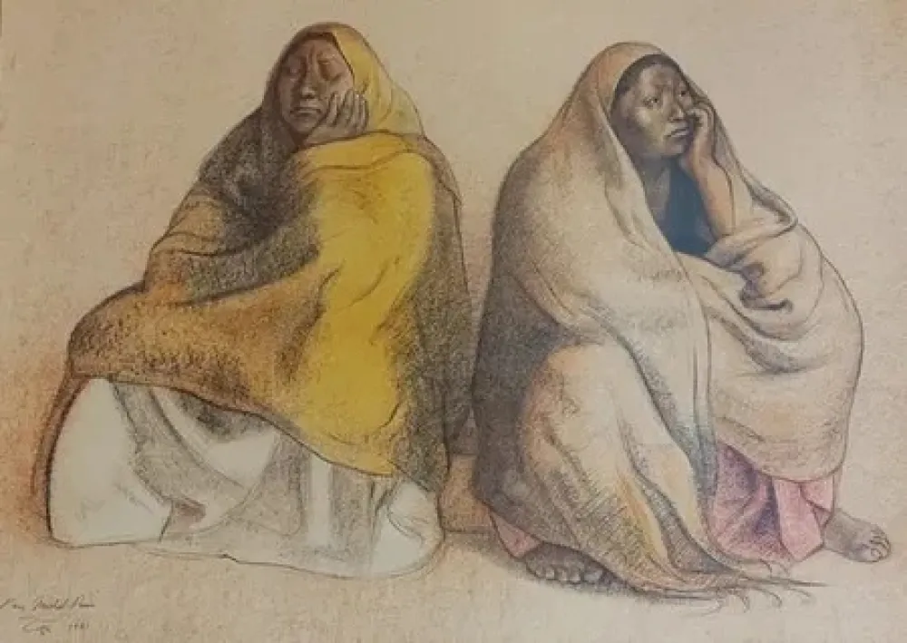 Litografía Zuniga - SEATED FIGURES 1981