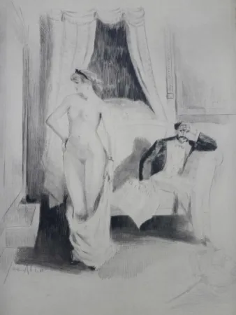 Grabado Ablett - Eaux-fortes pour Nana, par William Ablett 