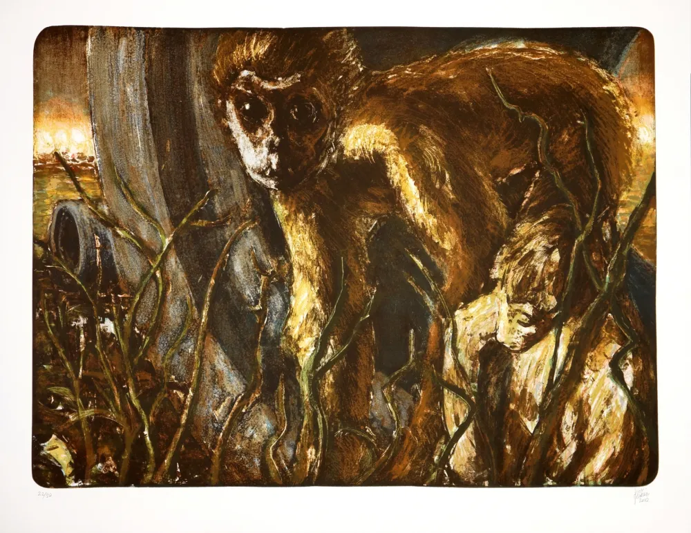 Litografía Aceves Humana - San titre