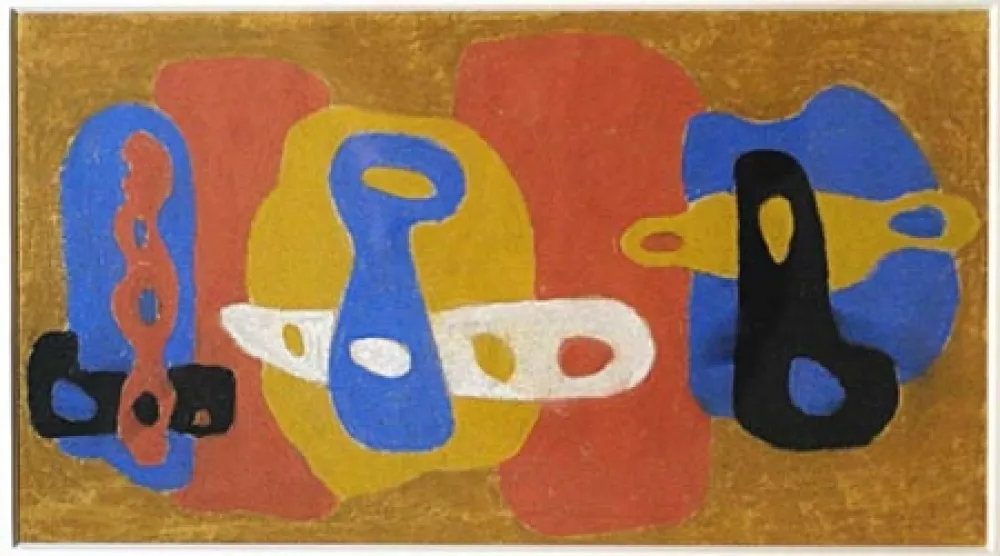 Sin Técnico Ackermann - Abstrakte Komposition mit gelochten Elementen. 