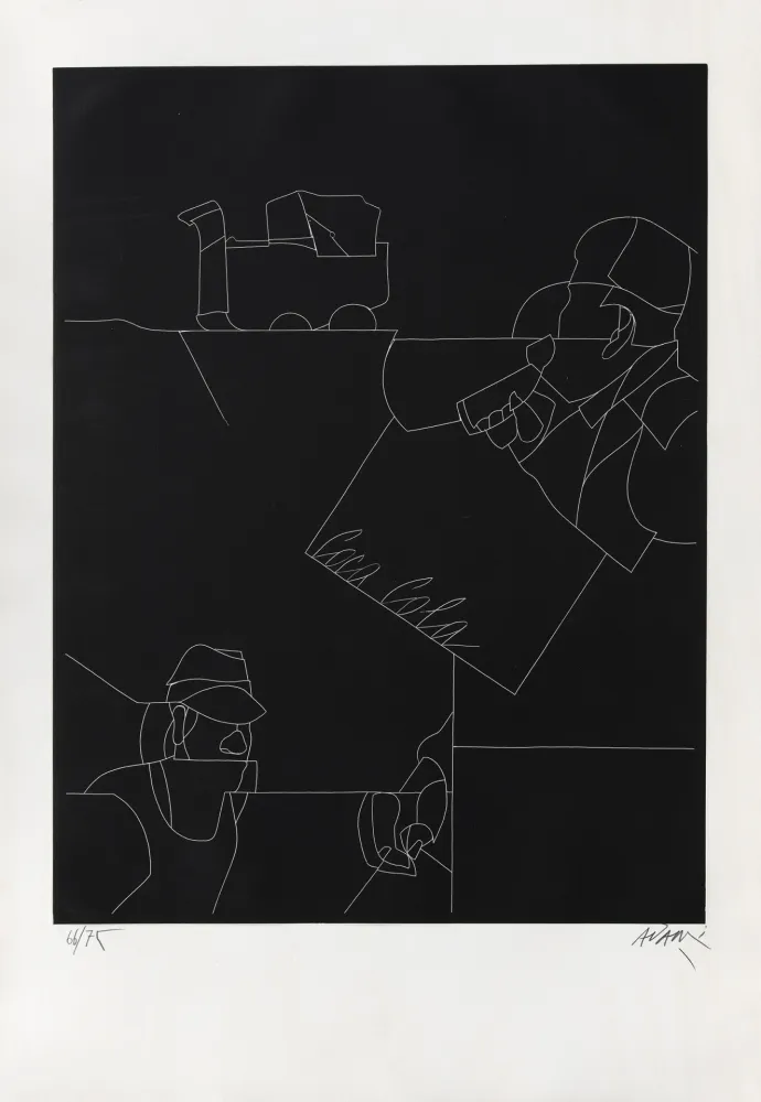 Grabado Adami - Disegno di un paesaggio