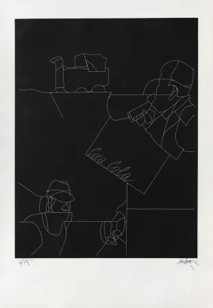 Grabado Adami - Disegno di un paesaggio