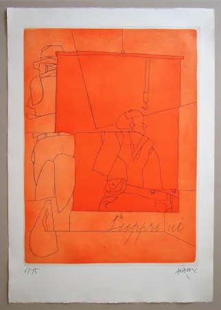 Aguafuerte Adami - Disegno di una foto di Ben Shahn