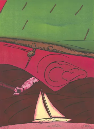 Litografía Adami - En solitaire