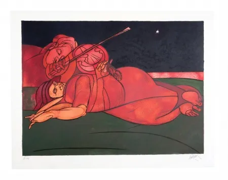 Litografía Adami - Etoile du matin