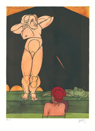 Litografía Adami - Feuille de vigne