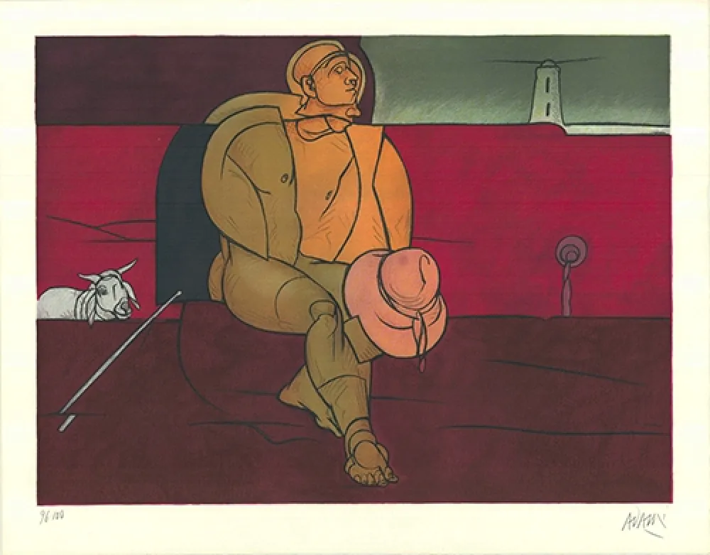 Litografía Adami - Gardien de phare