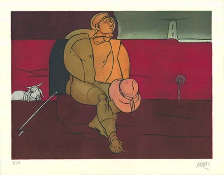 Litografía Adami - Gardien de phare