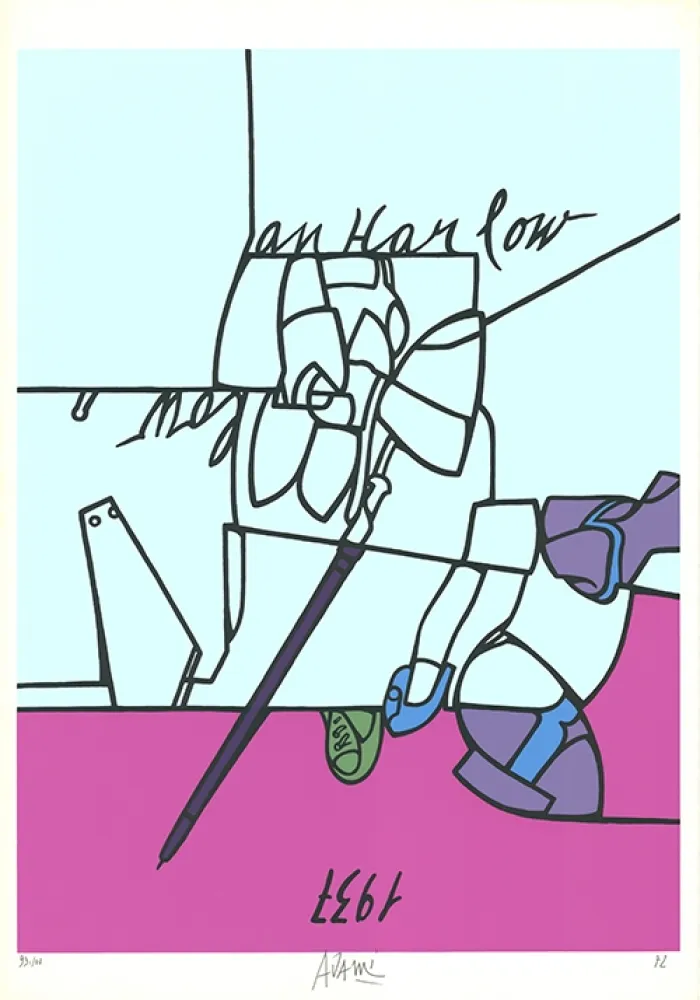 Litografía Adami - Jan (i.e., Jean) Harlow