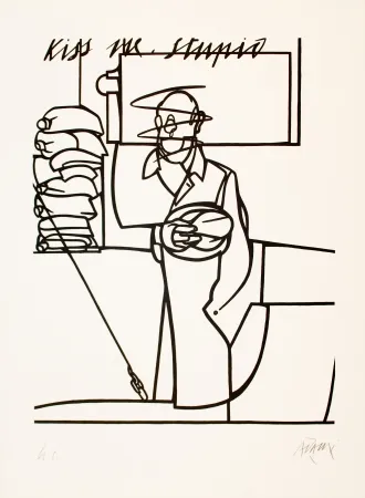 Litografía Adami - Kiss me stupid
