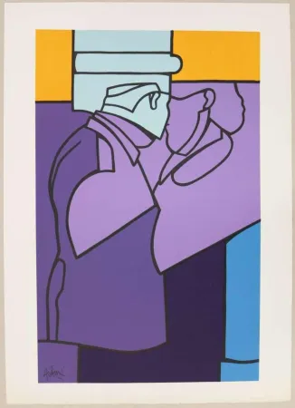 Litografía Adami - Le baiser