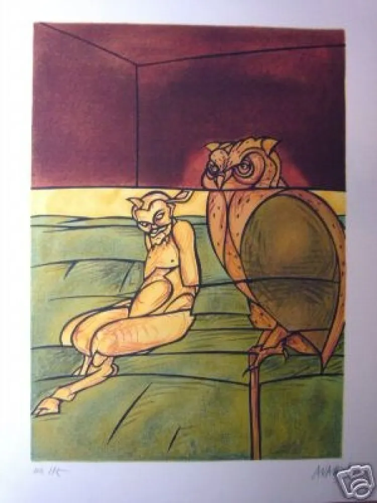 Litografía Adami - Le hibou