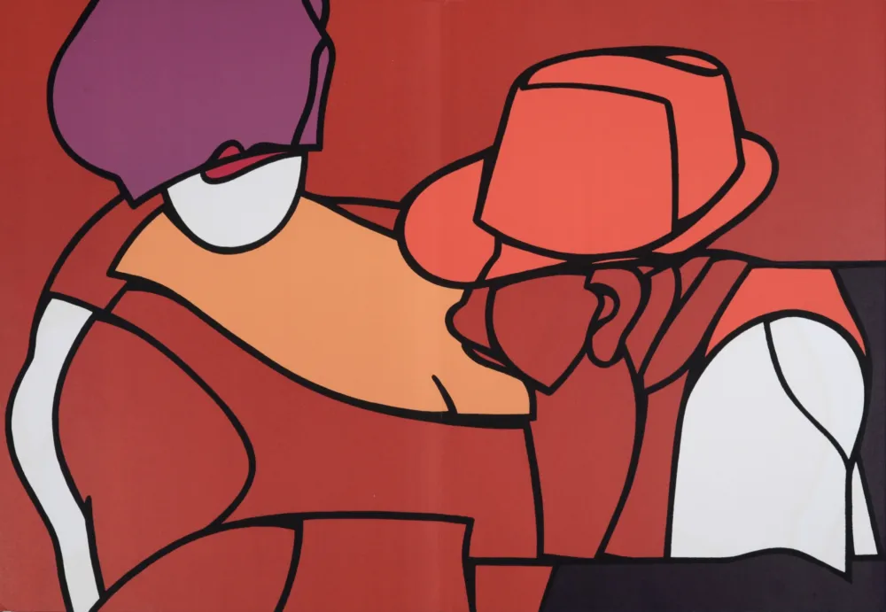 Litografía Adami - Le Peintre et le Modèle