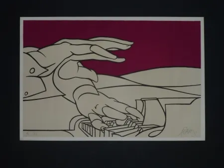 Litografía Adami - Les mains du pianiste