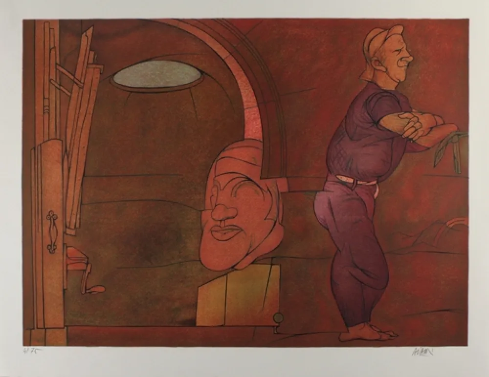 Litografía Adami - Naissance de la penture