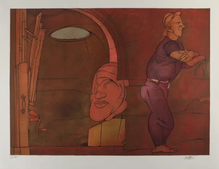 Litografía Adami - Naissance de la penture