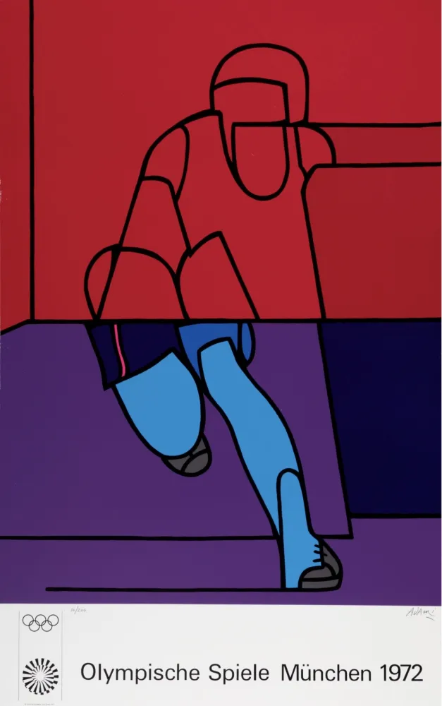 Litografía Adami - Olympia München, 1972 - Hand-signed