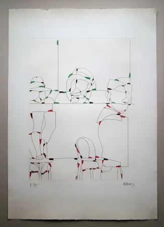 Aguafuerte Adami - Rittratti con espressione