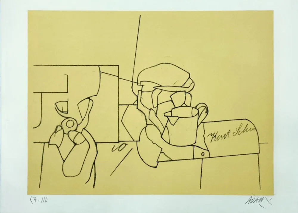 Litografía Adami - Sans Titre