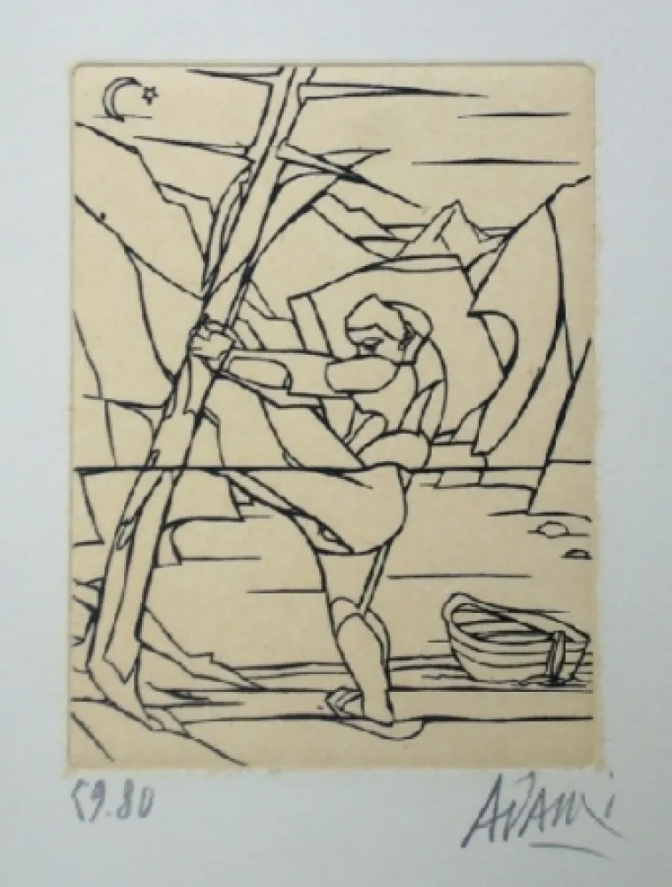 Aguatinta Adami - Sans titre