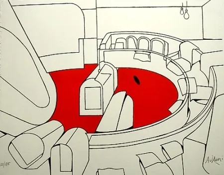 Litografía Adami - Senza titolo