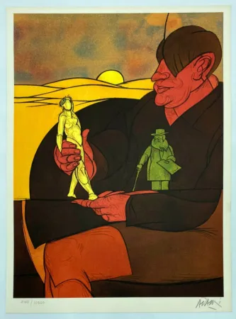 Litografía Adami - Statuette