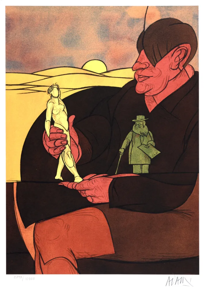 Litografía Adami - Statuette, 1982 - Hand-signed