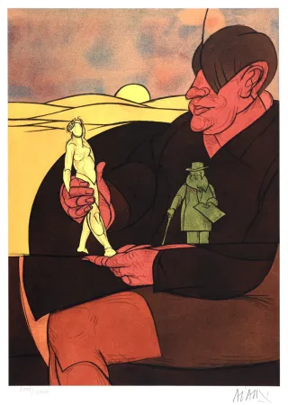 Litografía Adami - Statuette, 1982 - Hand-signed