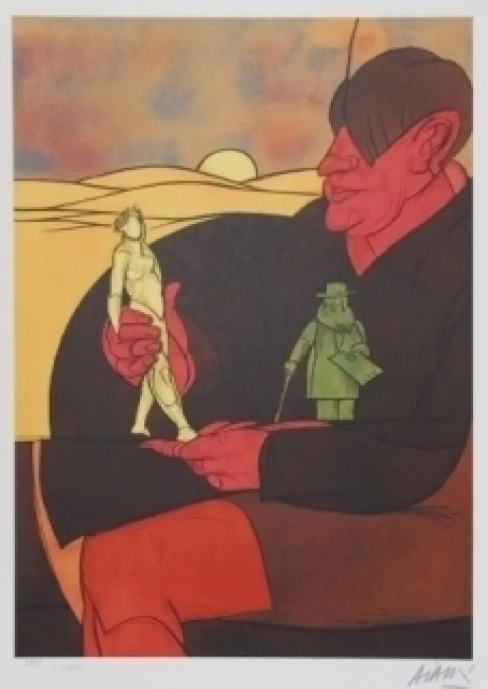 Litografía Adami - Statuette