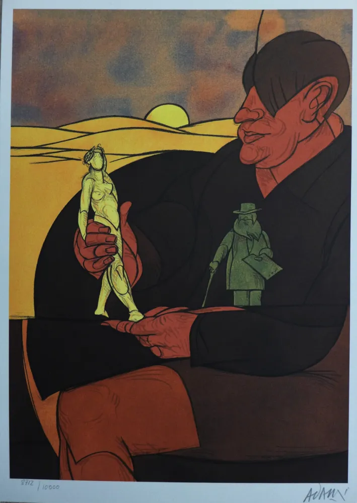 Litografía Adami - Statuette