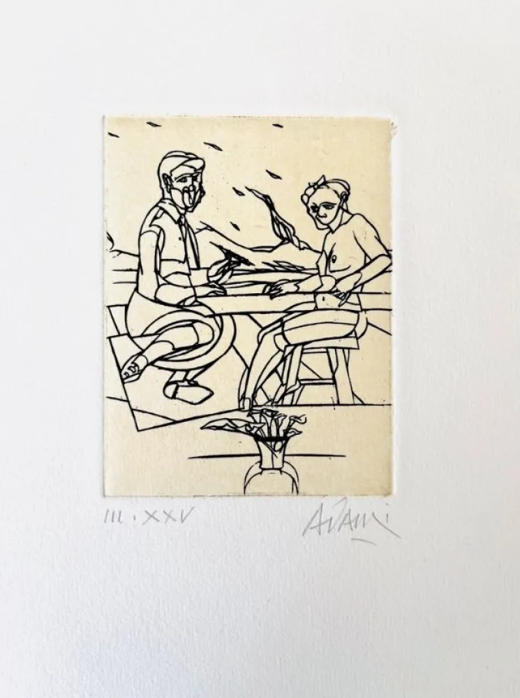 Grabado Adami - Traces de feu furieux