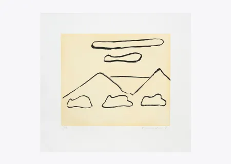 Grabado Adnan - Nuages sur collines