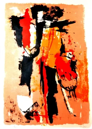 Litografía Afro - El sereno