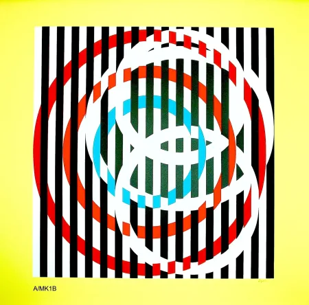 Serigrafía Agam - YELLOW CIRCLE 3