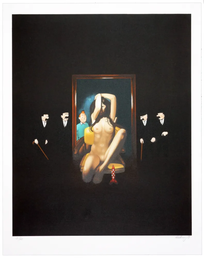 Litografía Ahlberg - Behind the mirror