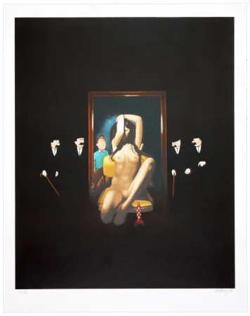 Litografía Ahlberg - Behind the mirror