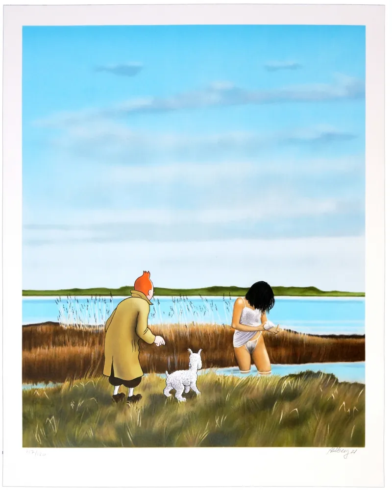 Litografía Ahlberg - (River)