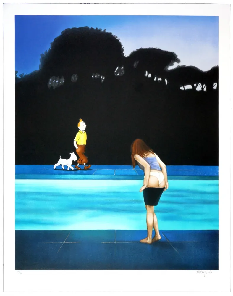 Litografía Ahlberg - Swimming Pool