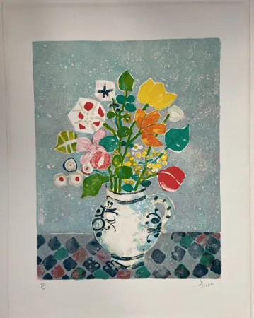 Litografía Aizpiri - FLEURS DES CHAMPS