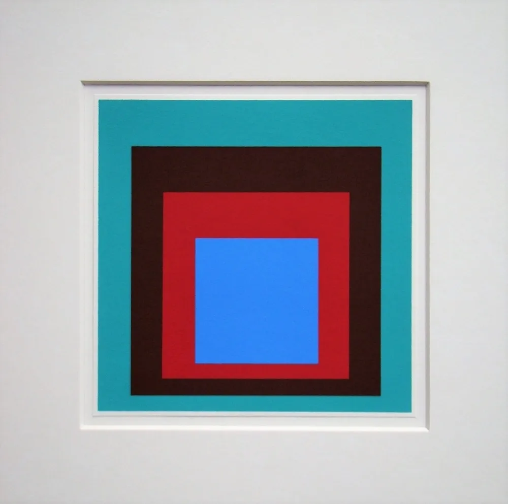 Serigrafía Albers - Homage to the Square - Protected Blue,1957