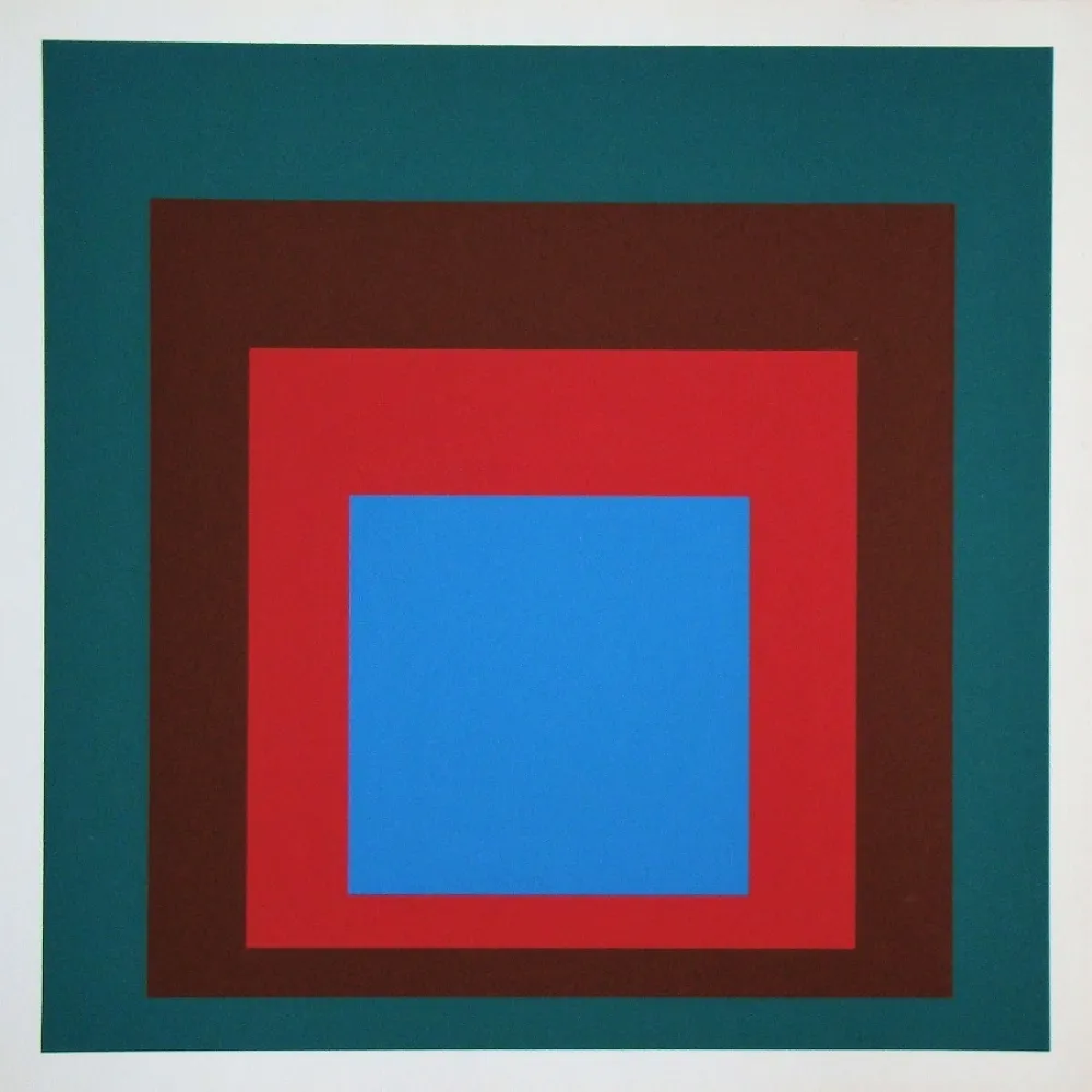 Serigrafía Albers - Protected blue, 1957