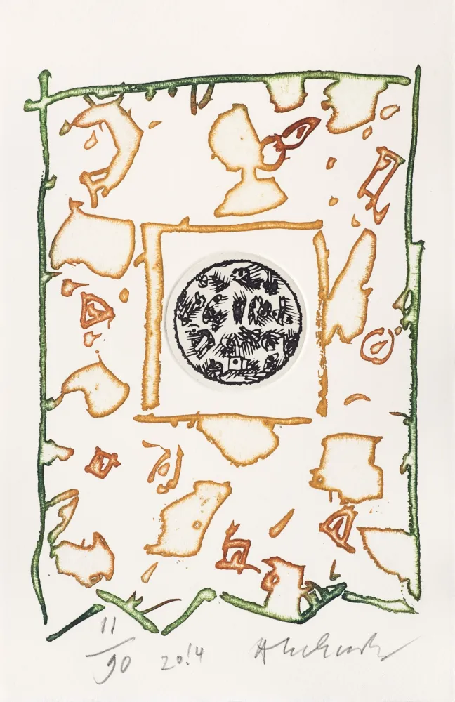 Litografía Alechinsky - A l'heure qu'il est