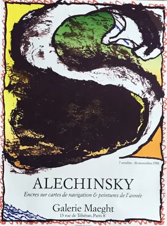 Litografía Alechinsky - Affiche lithographique d'exposition