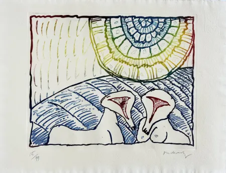 Aguafuerte Alechinsky - Astres et désastres