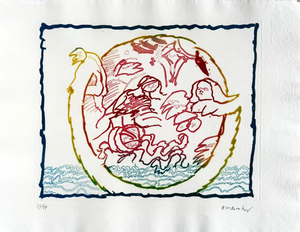 Aguafuerte Alechinsky - Astres et désastres IV