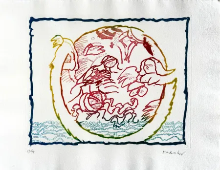 Aguafuerte Alechinsky - Astres et désastres IV
