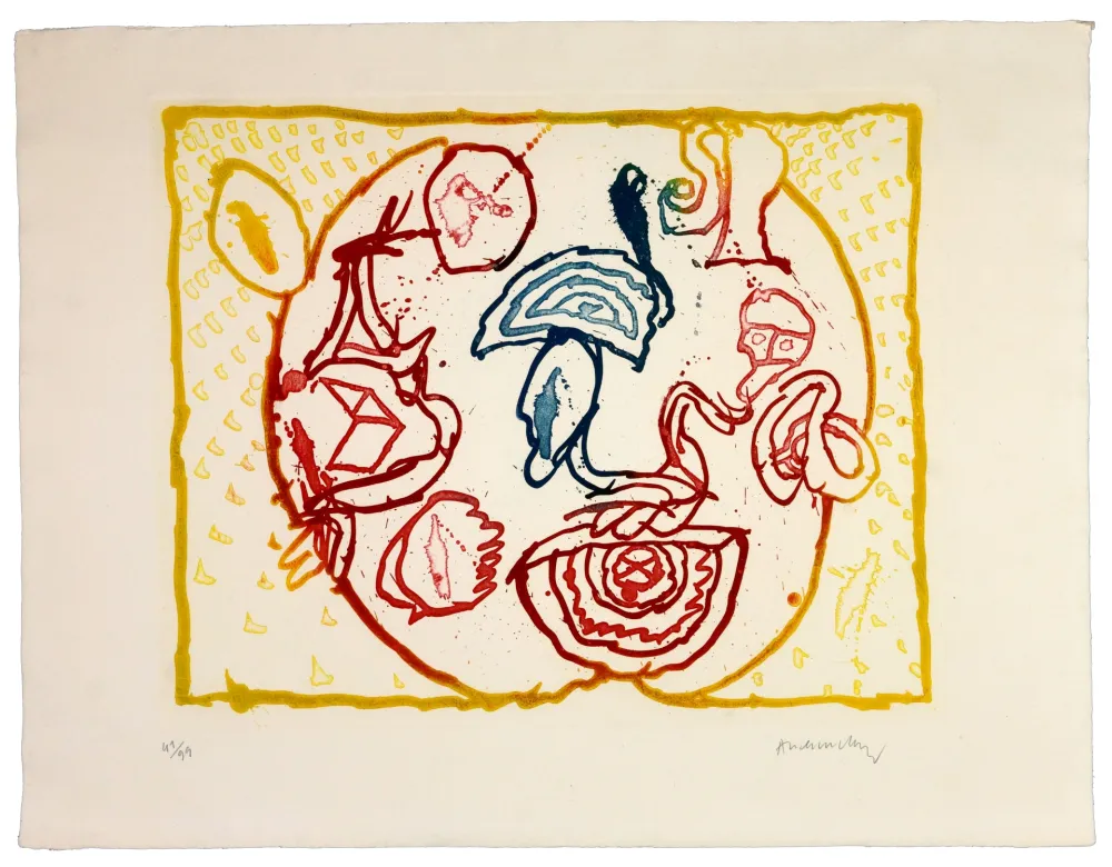 Aguafuerte Alechinsky - Astres et désastres VII