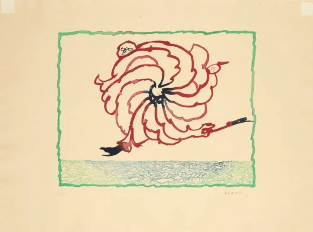 Grabado Alechinsky - Astrologue en fuite