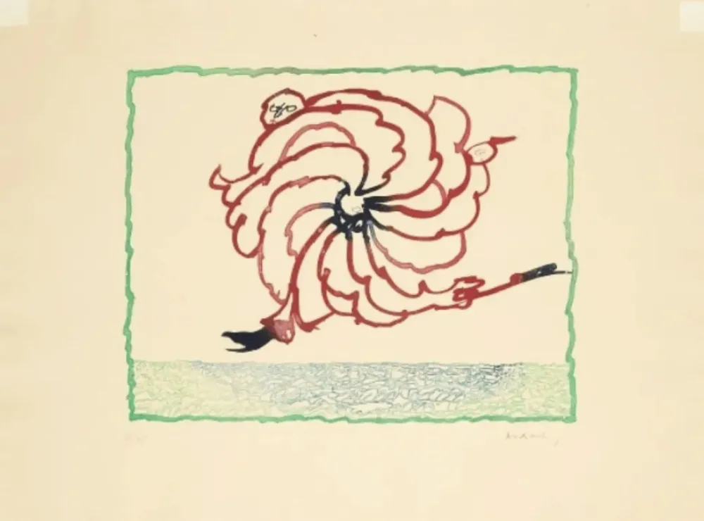 Grabado Alechinsky - Astrologue en fuite