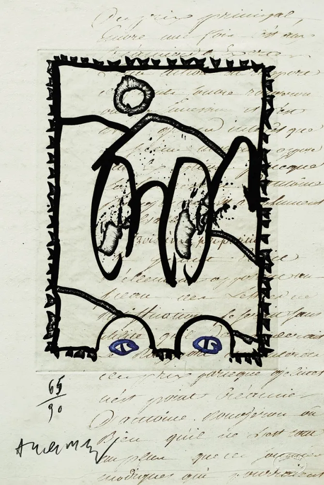 Aguafuerte Alechinsky - Aux petits soins